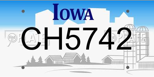 CH5742 Iowa License Plate