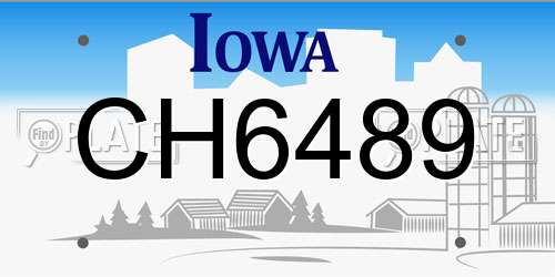 CH6489 Iowa License Plate