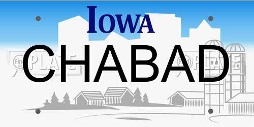 CHABAD Iowa License Plate