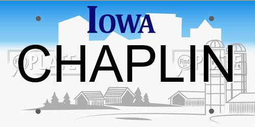 CHAPLIN Iowa License Plate