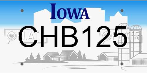 CHB125 Iowa License Plate