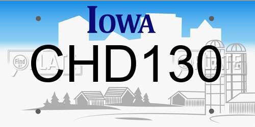 CHD130 Iowa License Plate