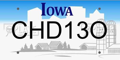 CHD13O Iowa License Plate