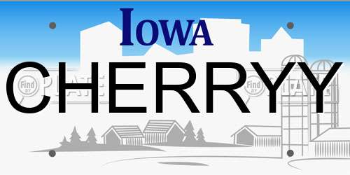 CHERRYY Iowa License Plate