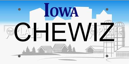 CHEWIZ Iowa License Plate
