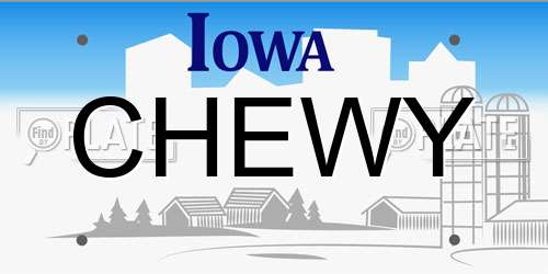 CHEWY Iowa License Plate