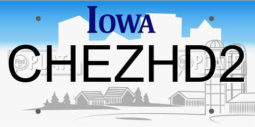 CHEZHD2 Iowa License Plate
