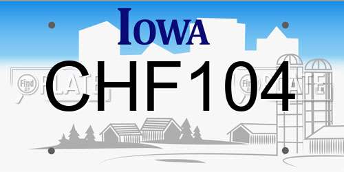 CHF104 Iowa License Plate