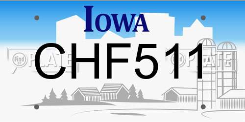 CHF511 Iowa License Plate