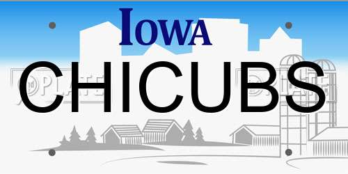CHICUBS Iowa License Plate