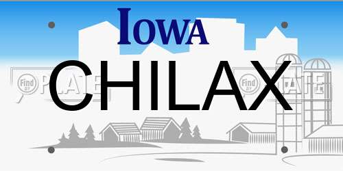 CHILAX Iowa License Plate