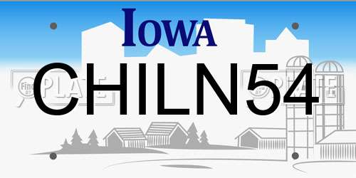 CHILN54 Iowa License Plate