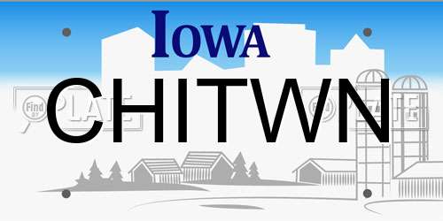 CHITWN Iowa License Plate