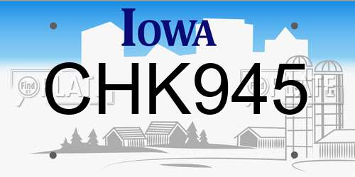 CHK945 Iowa License Plate