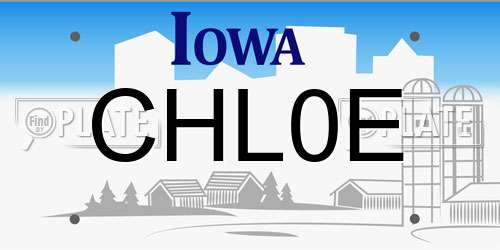 CHL0E Iowa License Plate