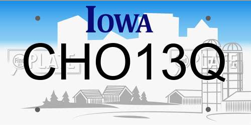 CHO13Q Iowa License Plate