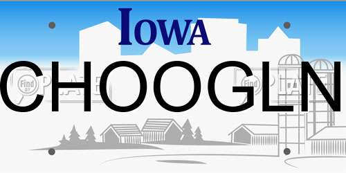 CHOOGLN Iowa License Plate
