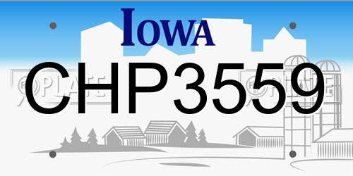 CHP3559 Iowa License Plate