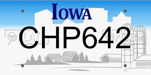 CHP642 Iowa License Plate
