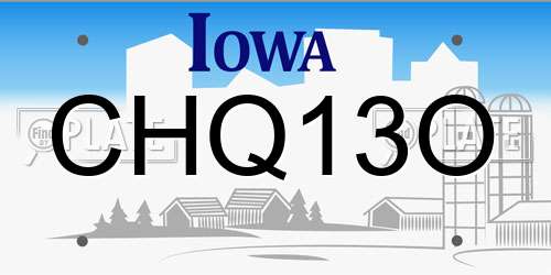 CHQ13O Iowa License Plate