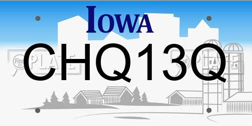 CHQ13Q Iowa License Plate