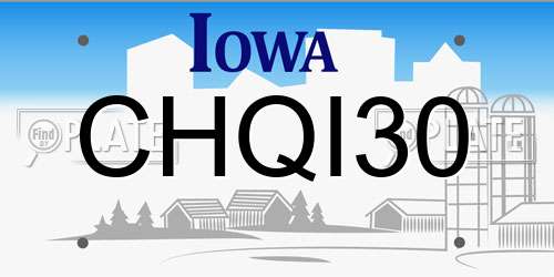CHQI30 Iowa License Plate