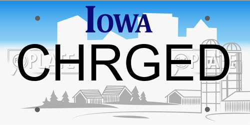 CHRGED Iowa License Plate