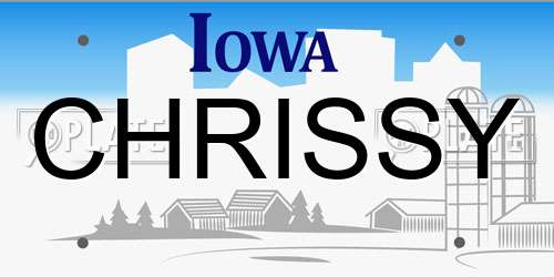 CHRISSY Iowa License Plate