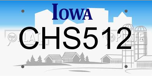 CHS512 Iowa License Plate