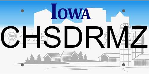CHSDRMZ Iowa License Plate