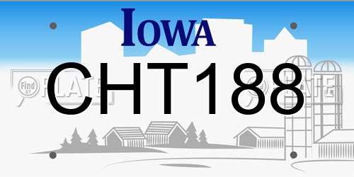 CHT188 Iowa License Plate