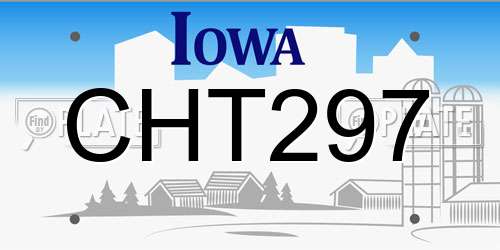 CHT297 Iowa License Plate