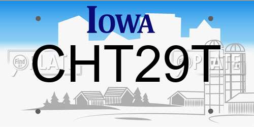 CHT29T Iowa License Plate