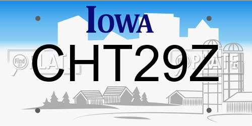 CHT29Z Iowa License Plate