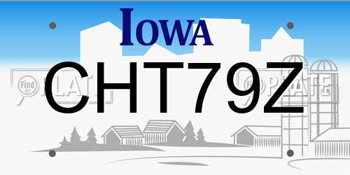 CHT79Z Iowa License Plate