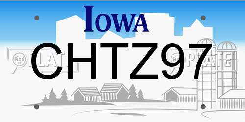 CHTZ97 Iowa License Plate