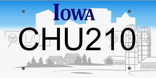 CHU210 Iowa License Plate