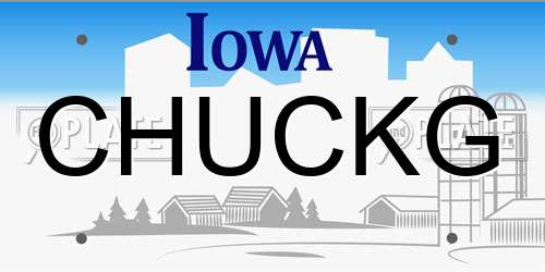 CHUCKG Iowa License Plate