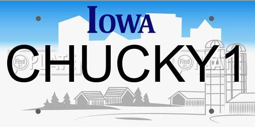 CHUCKY1 Iowa License Plate