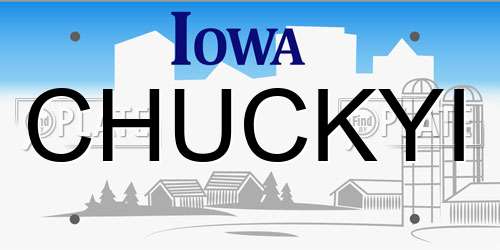CHUCKYI Iowa License Plate