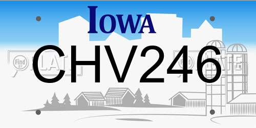 CHV246 Iowa License Plate