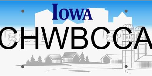 CHWBCCA Iowa License Plate