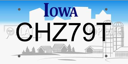 CHZ79T Iowa License Plate