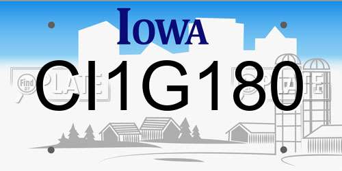 CI1G180 Iowa License Plate