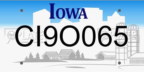 CI9O065 Iowa License Plate