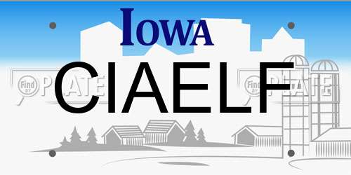 CIAELF Iowa License Plate