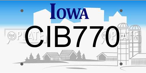 CIB770 Iowa License Plate