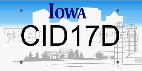 CID17D Iowa License Plate
