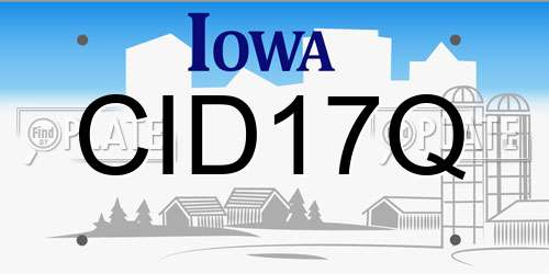 CID17Q Iowa License Plate