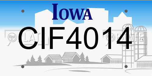 CIF4014 Iowa License Plate